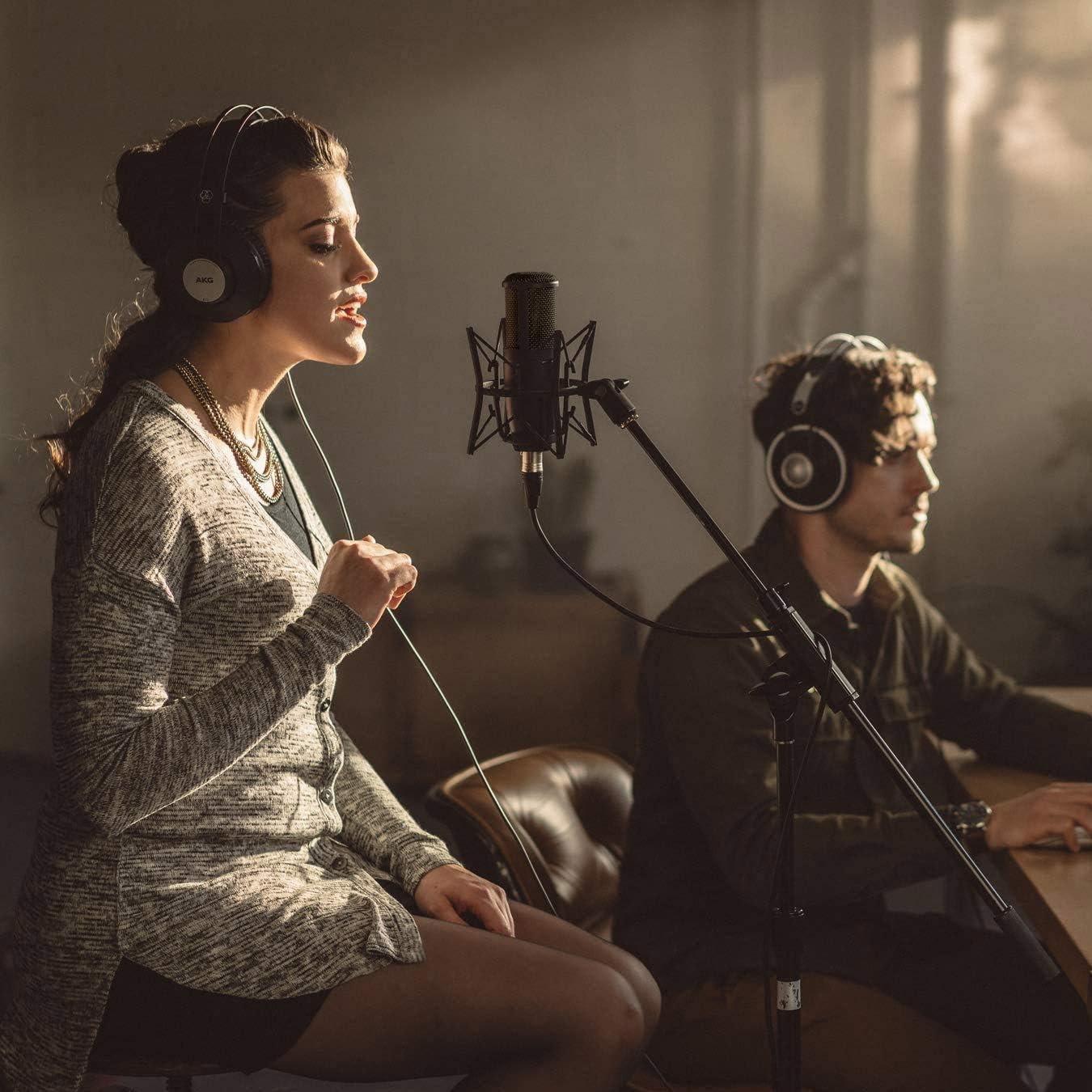 Suреr Chеар 🛒 AKG P120 Large-Diaphragm Condenser Microphone for Vocals, Pianos, String Instruments Bundle with Blucoil 20-FT Balanced XLR Cable, Pop Filter, Adjustable Mic Stand, and 4X 12 Acoustic Wedges