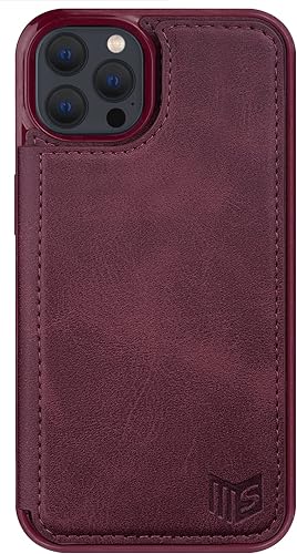 Miniatura 8 de SUANPOT Funda tipo cartera con bloqueo RFID para iPhone 1212 Pro de 6.1 pulgadas con soporte para tarjetas de crédito, funda de piel sintética con