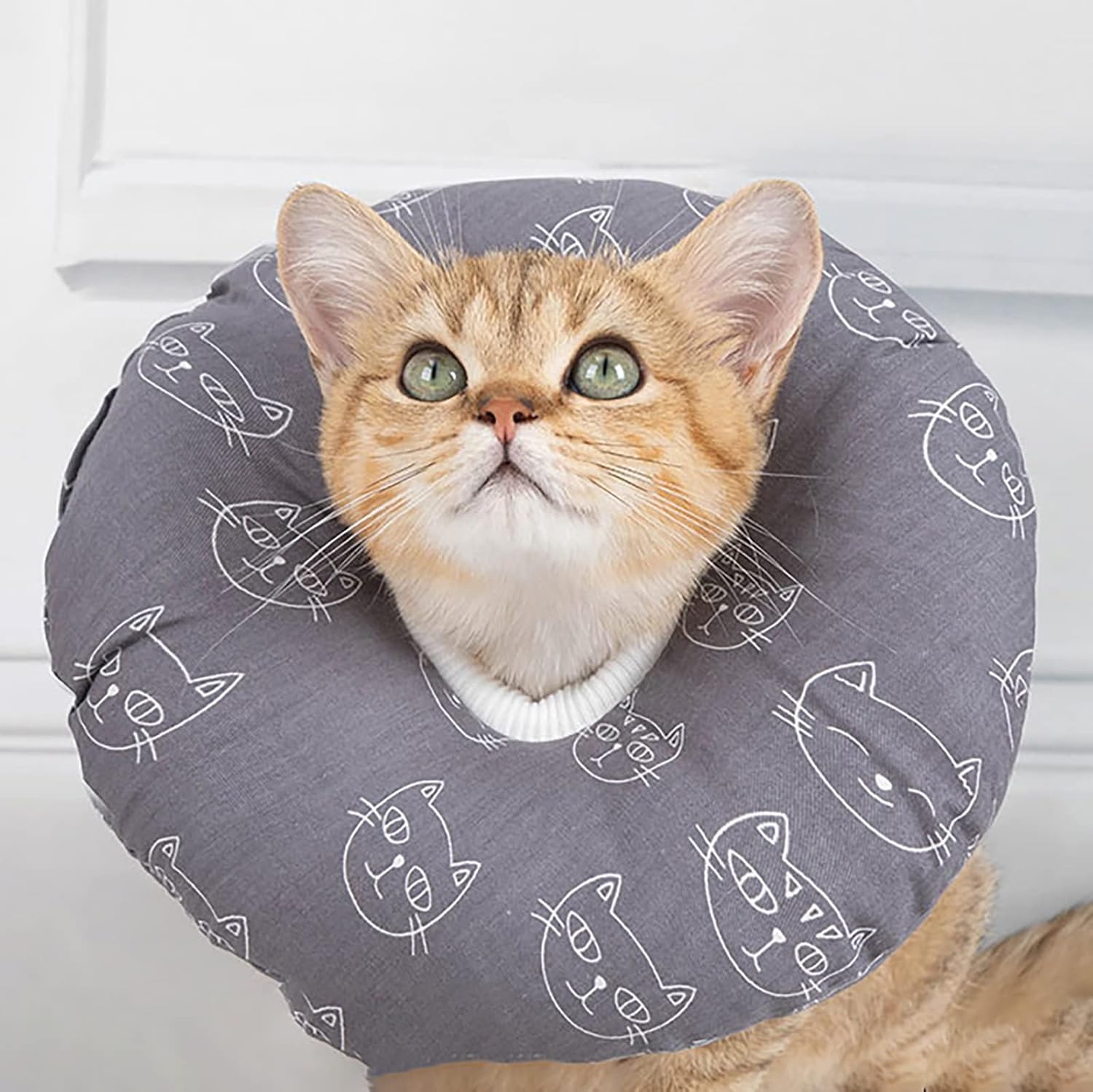 Vibkow Adjustable Soft Cat Recovery Collar, Cute Cat Collar, Cone Collars for Cat