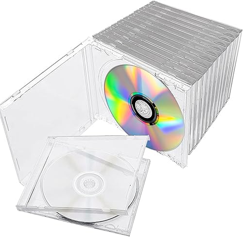 12 piezas de plástico CD Joya caso 0.409 in CD DVD cubierta transparente solo disco DVD caja transparente joya caso para protección reemplazo