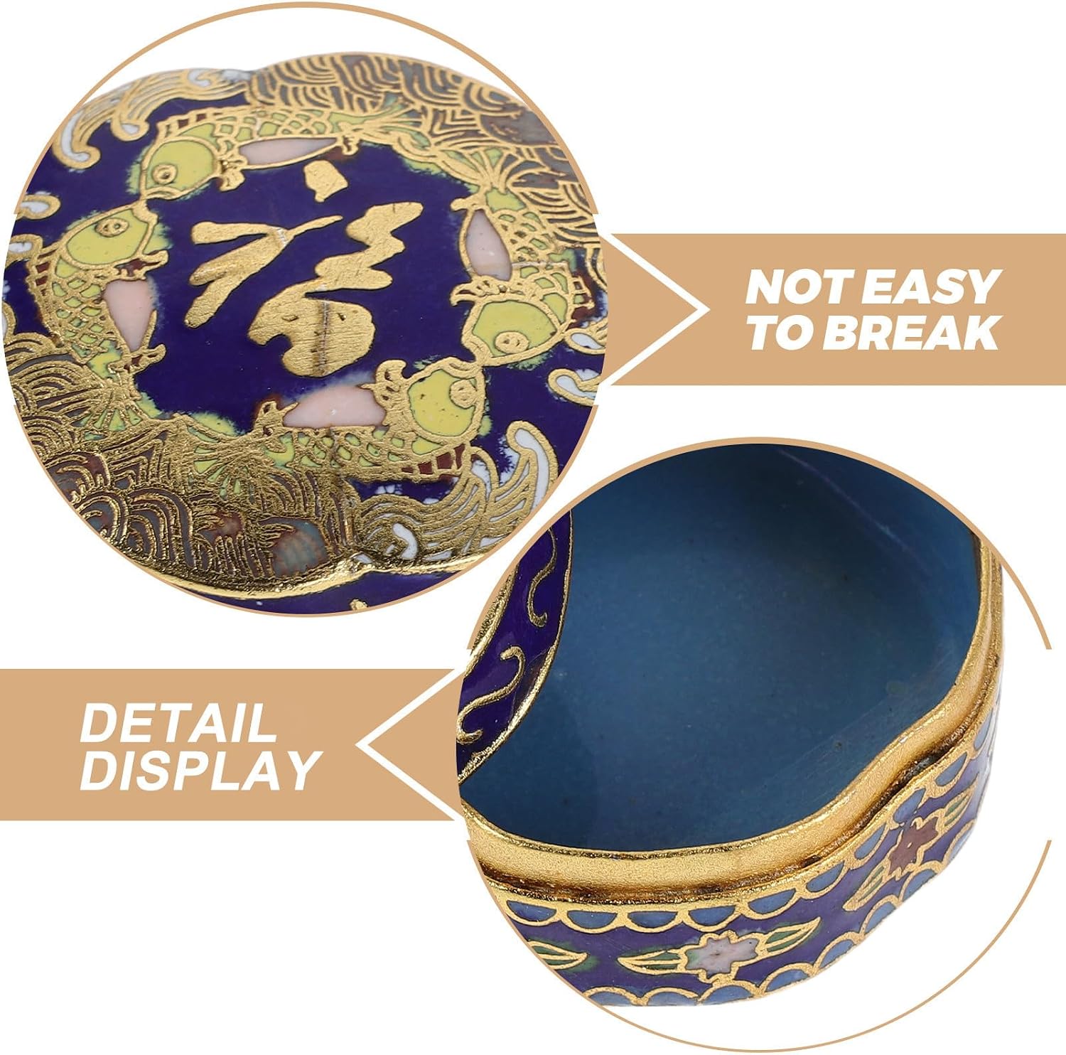 European Vintage Copper Jewelry Box Decorative round Keepsake Chest image 3