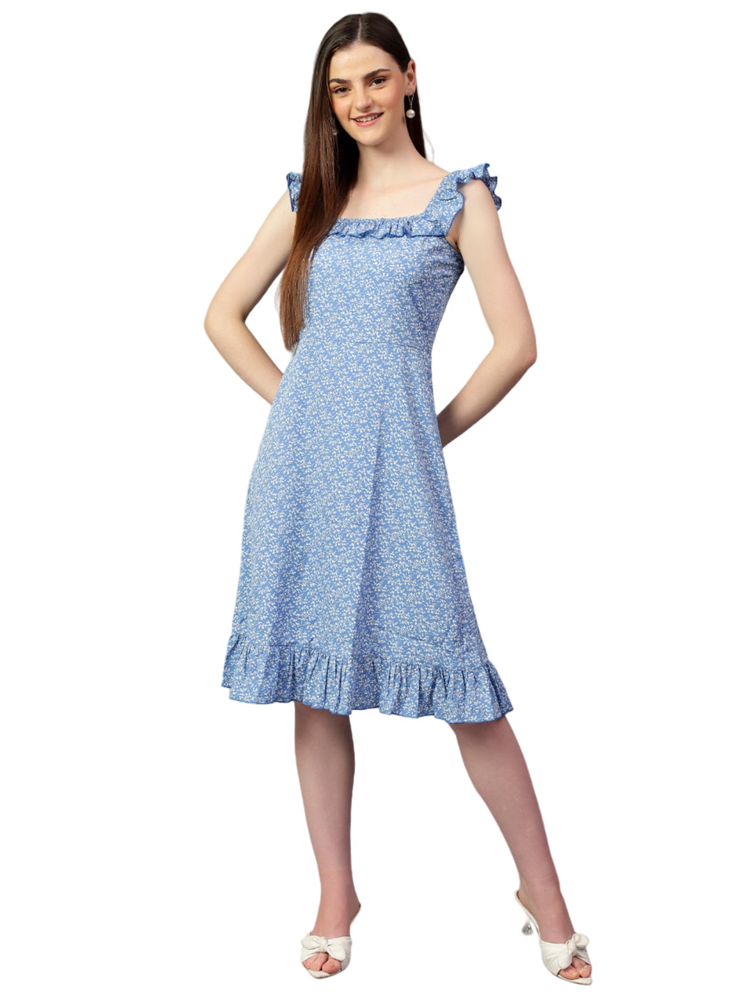 Kotty Women's Squire Neck Dress(Multicolored,Xl)