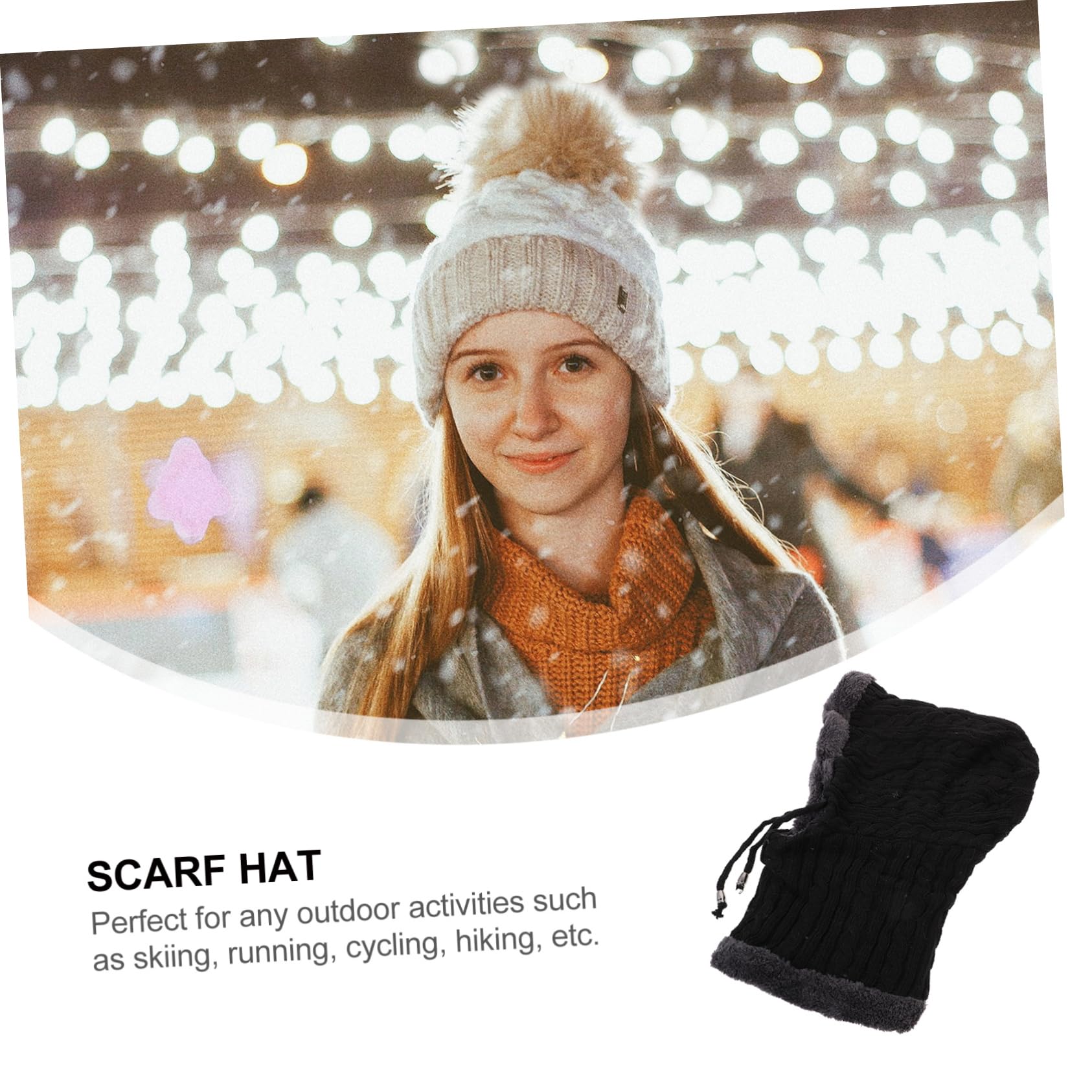 COLLBATH Chapeau Cache-Cou Chapeaux d'extérieur Bonnet de pêcheur pour Hommes Bonnet tricoté Chaud Chapeau avec écharpe Foulards pour Hommes Chapeaux Dames Pull écharpe Chapeau Dames Rouge