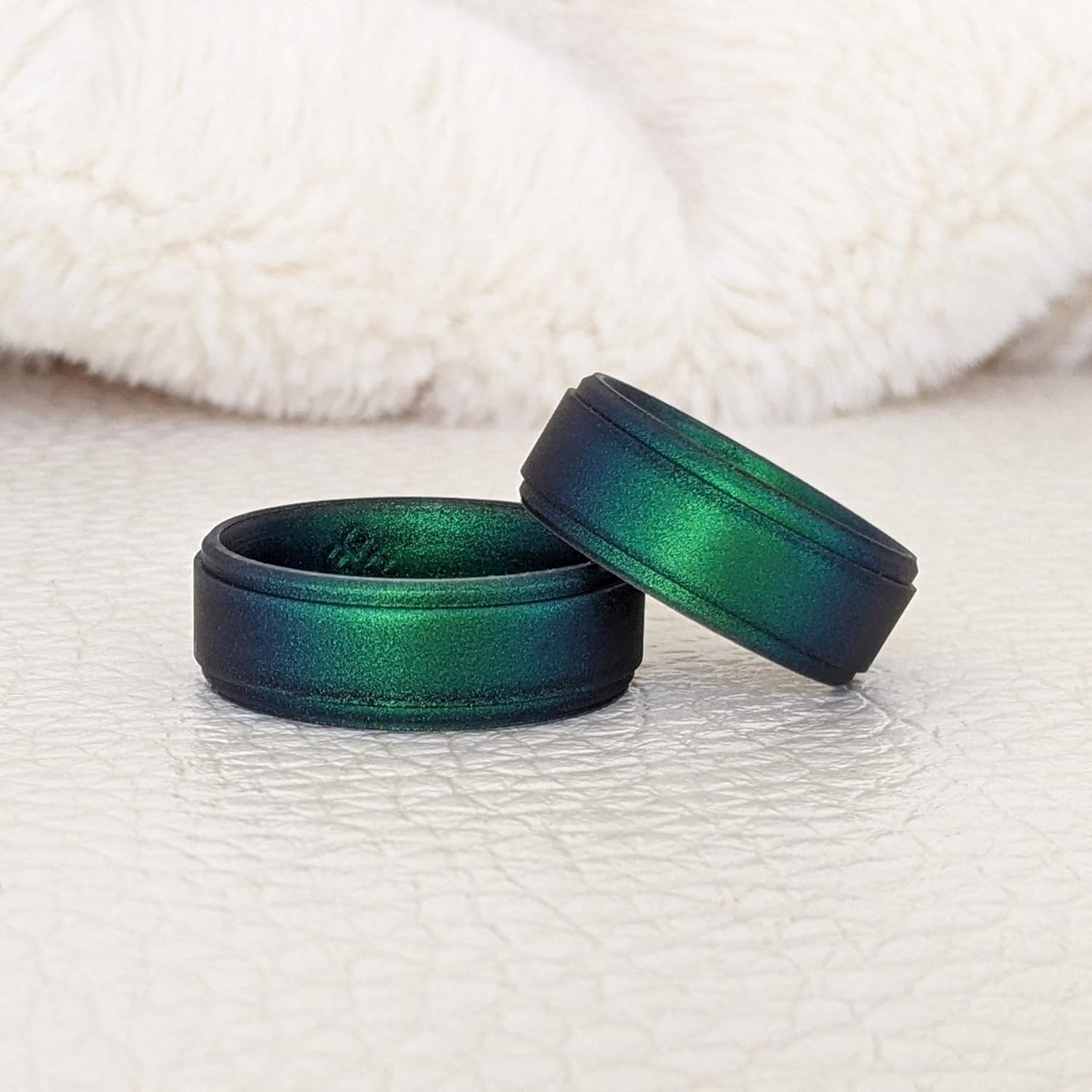 Knot Theory Breathable Silicone Ring for Men - Durable Step Edge Comfort Fit 8mm Bandwidth Size 8, 9, 10, 11, 12, 13, 14