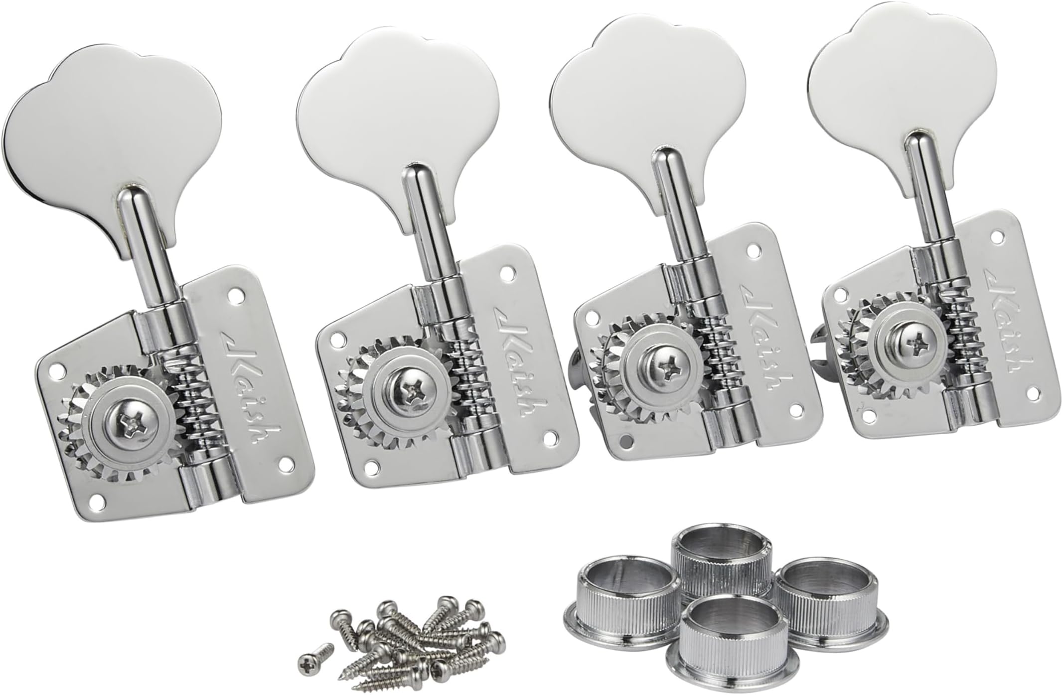 Vintage Left Handed 4L 70s Cloverleaf Bass Tuners Bass Tuning Machine Heads Bass Tuning Keys for Jazz J Bass/Precision P Bass Chrome