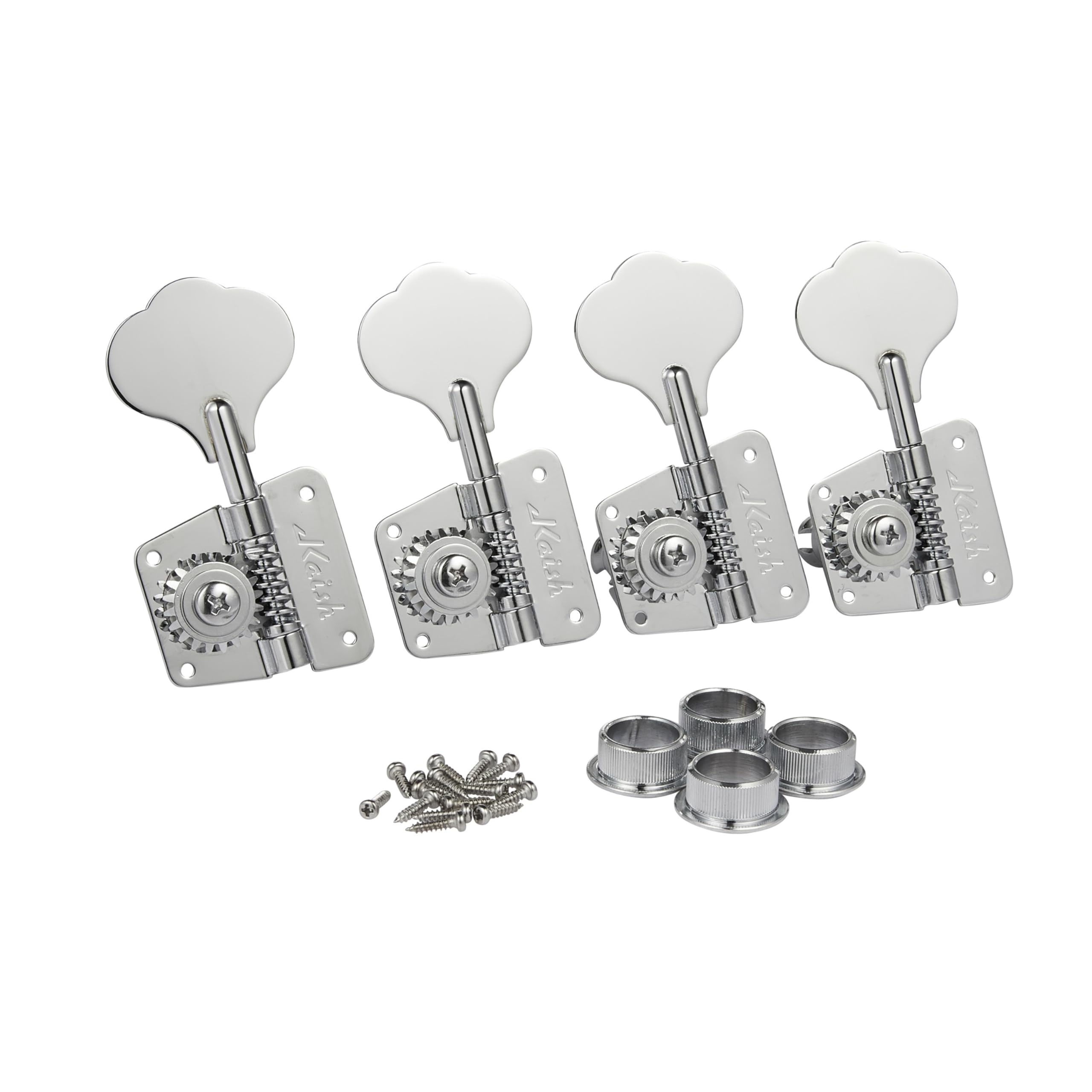 Vintage Left Handed 4L 70s Cloverleaf Bass Tuners Bass Tuning Machine Heads Bass Tuning Keys for Jazz J Bass/Precision P Bass Chrome