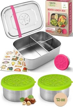 TAVVA Bundle On-The-Go for Kids 12oz Set of 2, 27oz Bentobox - Plastic-Free Food Containers