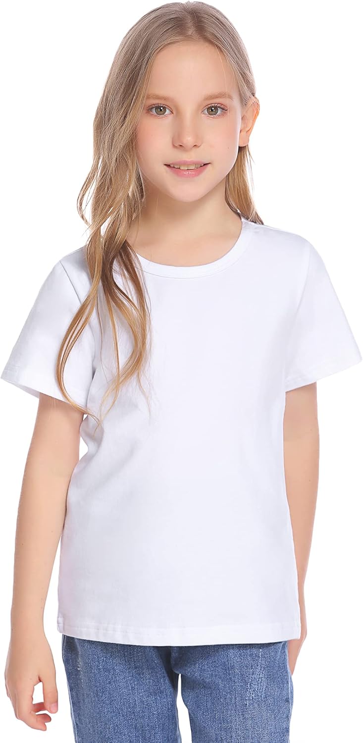 Greatchy 3Pack Boys Girls Short Sleeve Shirts Solid Color Crewneck Casual Cotton T-Shirt Tee Clothes: Clothing, Shoes & Jewelry