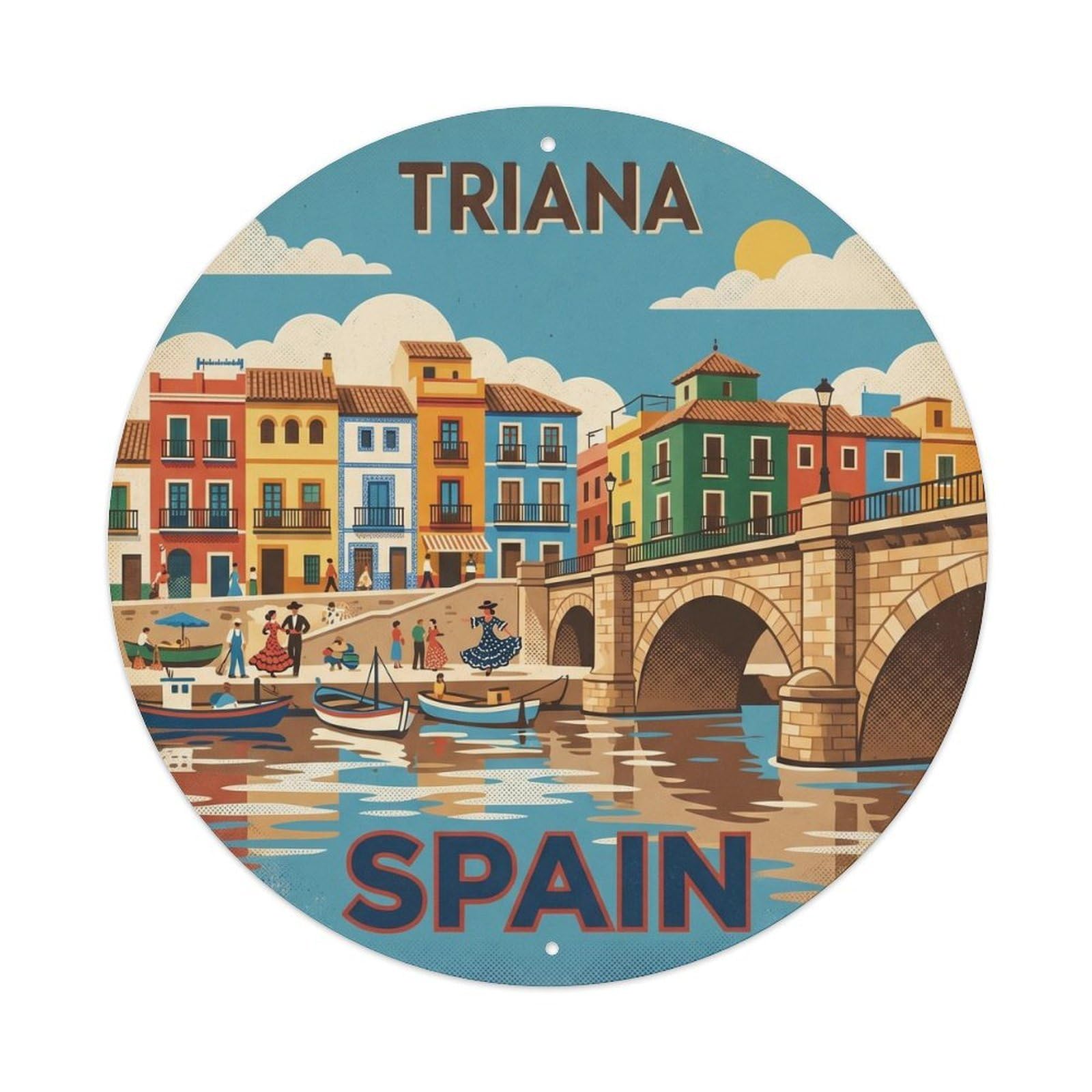 Sevilla Triana Spain City Travel Destination Metal Tin Sign