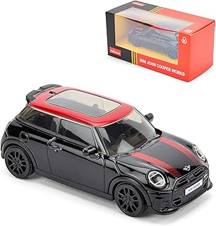 CMJ Mini John Cooper Works - Voiture miniature à l'échelle 1:43 - Noir - Édition de collection fidèle - Produit sous licence officielle
