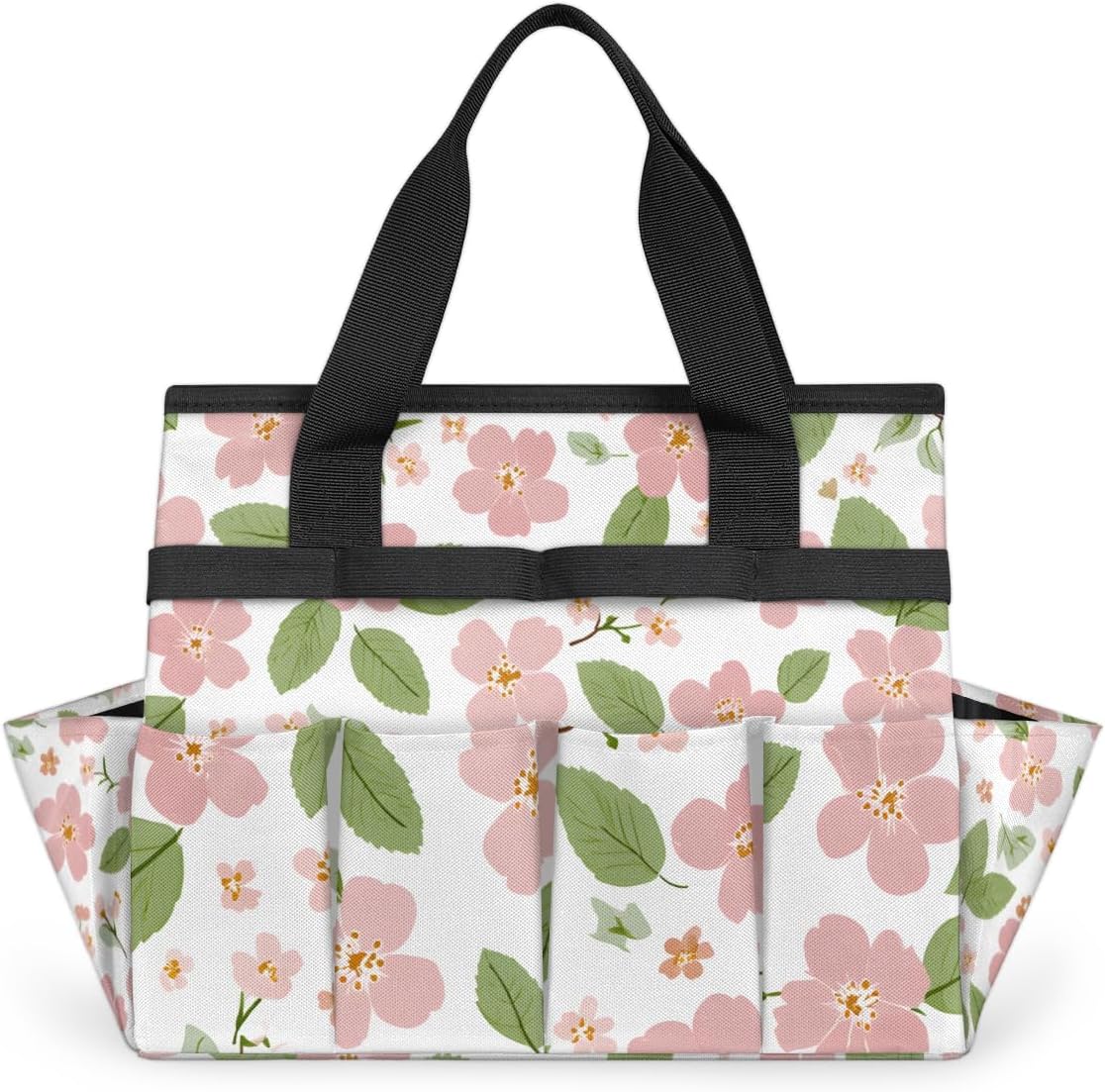 Honeycomb Bee Garden Tool Bag for Women Waterproof & Reusable Heavy Duty Gardening Tote Storage Organizer Toiletry Bag with 10 Pockets for Garden Lawn Yard Casual Camp