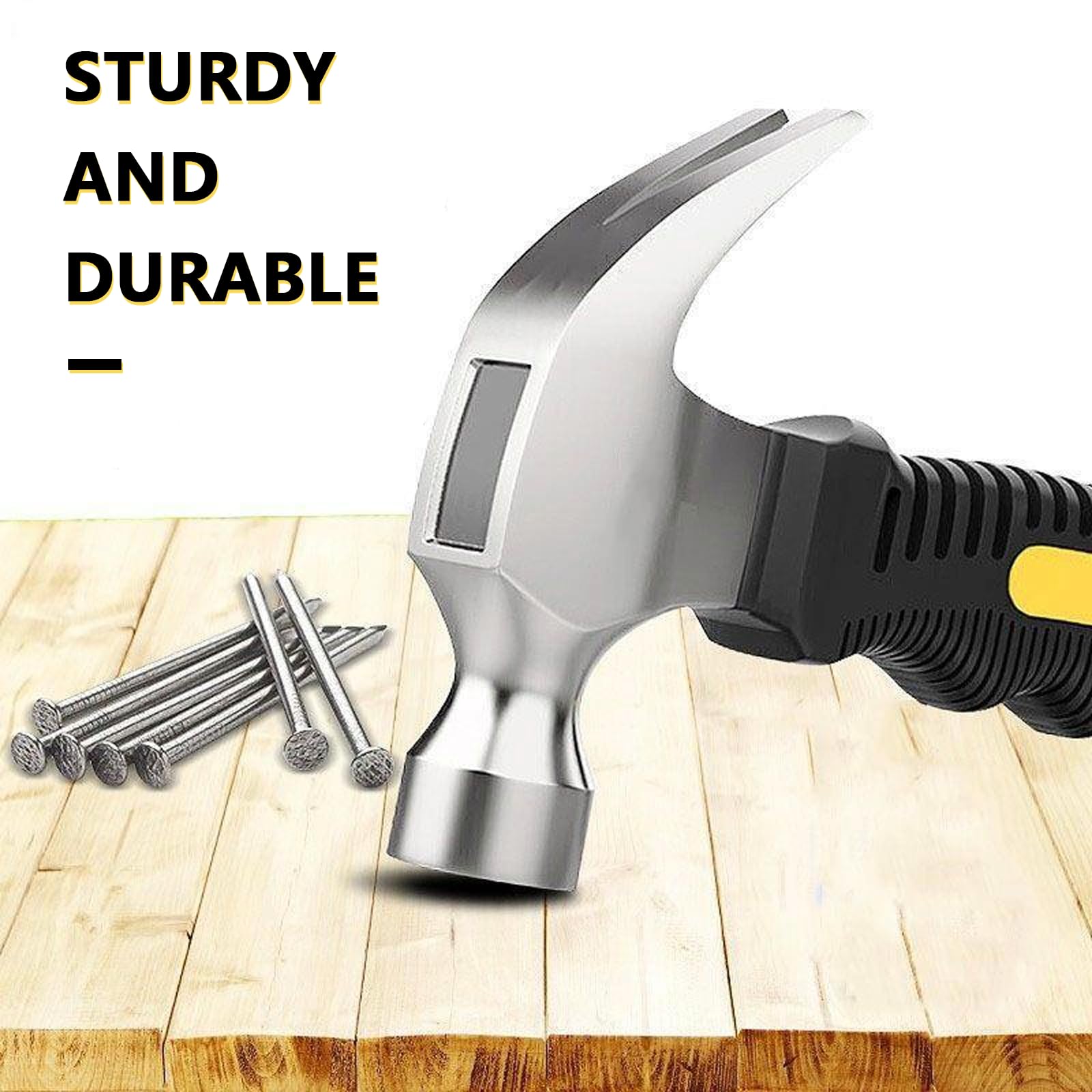 Stainless Steel Mini Claw Hammer Non-Slip Stubby Claw Hammer Useful Durable Small Stubby Hammer Mini Camping Hammer for Indoor Outdoor Using - Image 4