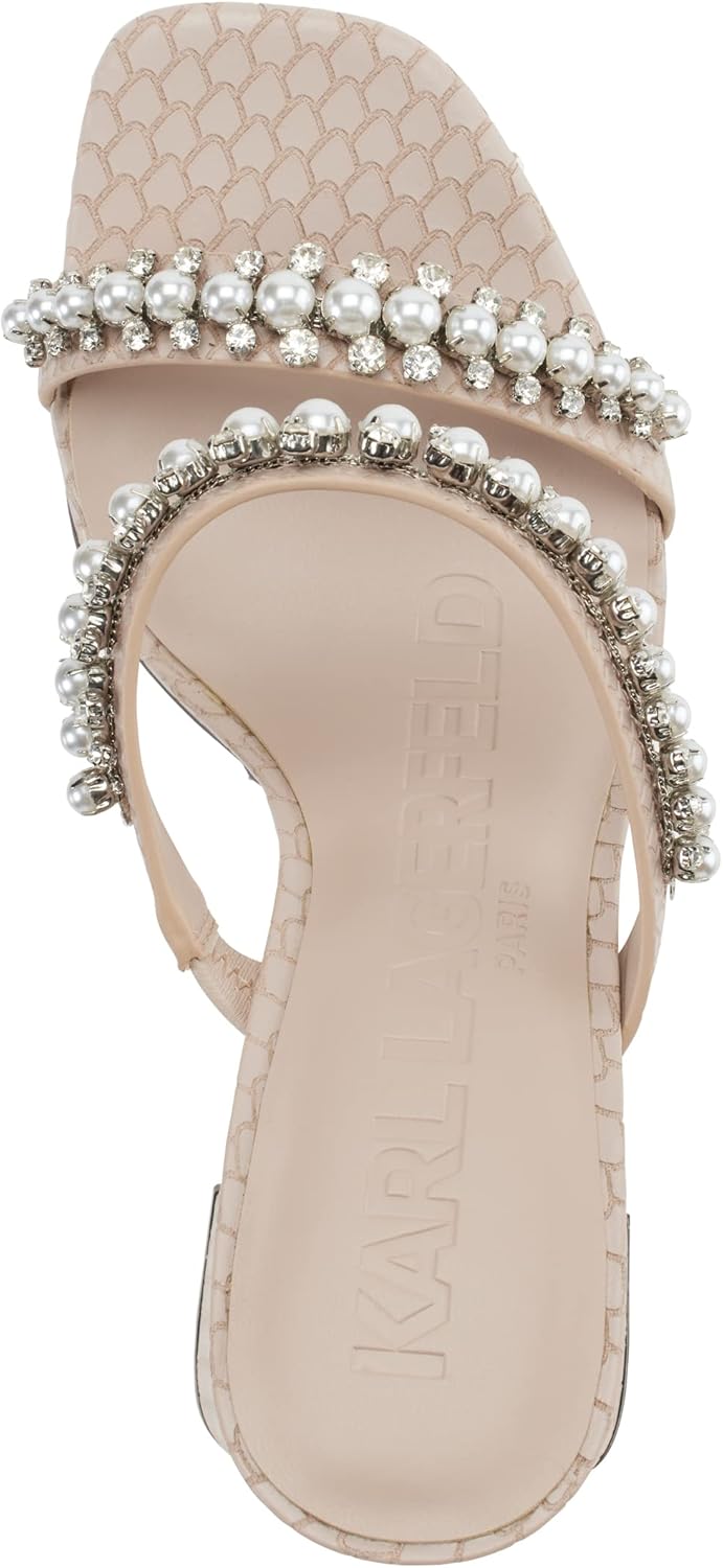 Karl Lagerfeld Paris womens Rayan Embellished Block Heel Sandal - Image 4