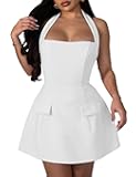 Women's Sexy Sleeveless Halter Neck Backless Cocktail Party A-Line Mini Dress