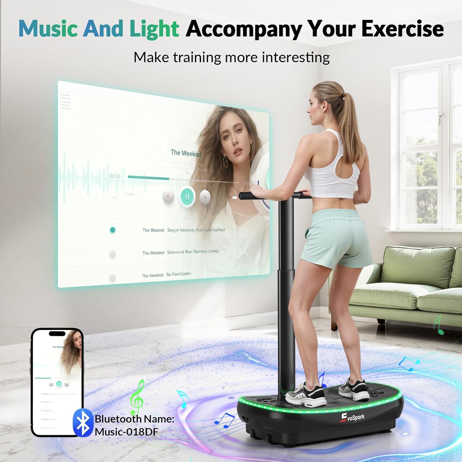 Vibration Plate Exercise Machine, 2025 New EvoSpark Vibration Plate Machine with Industrial Dual-Motor System,Whole Body Vibrating Plate for Lymphatic Drainage,450 Lbs Capacity Vibrate Platform - Image 7