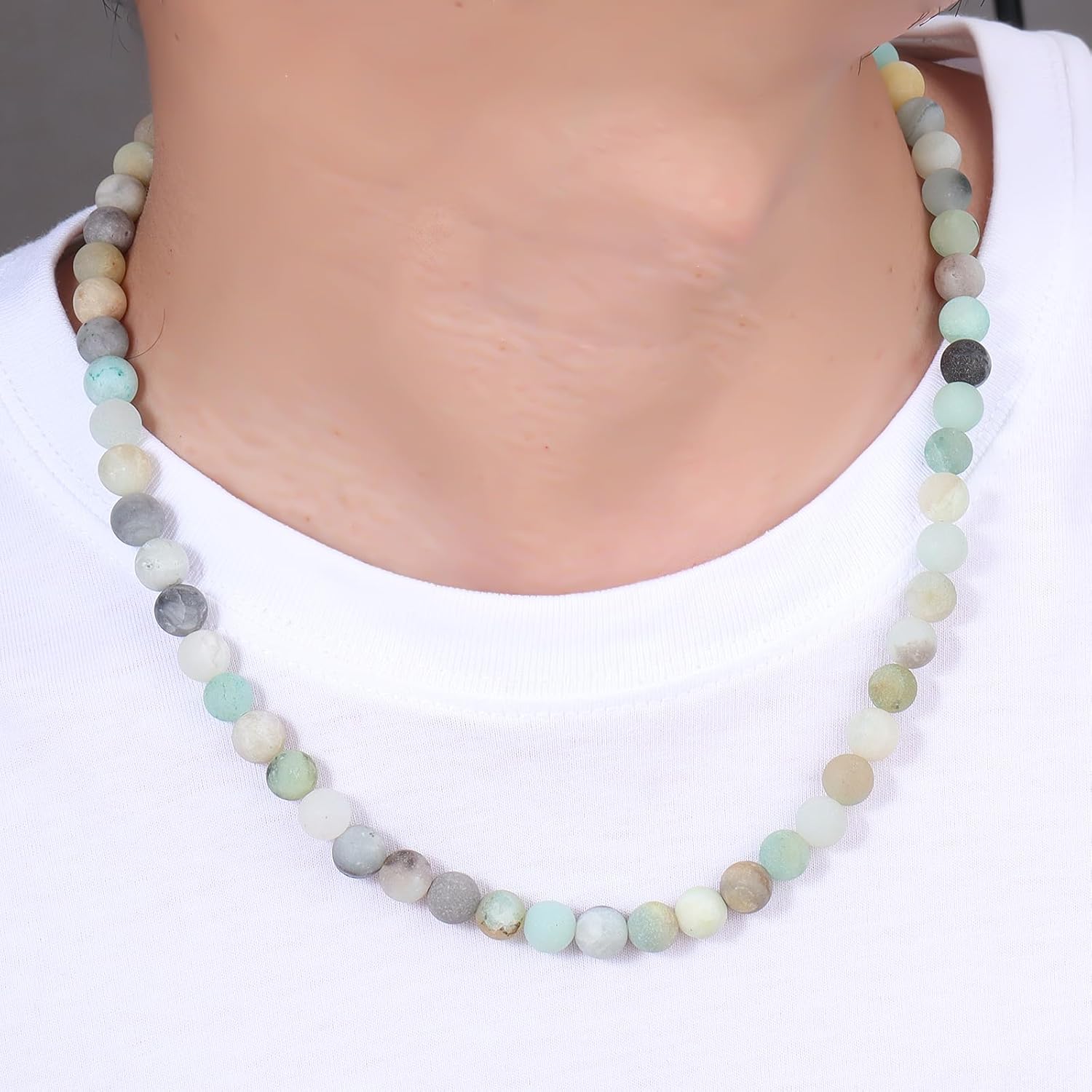 BALIBALI Mens Healing Beaded Necklace Natural Stone Beads Necklace for Men Stress Relief,Balance - Image 6