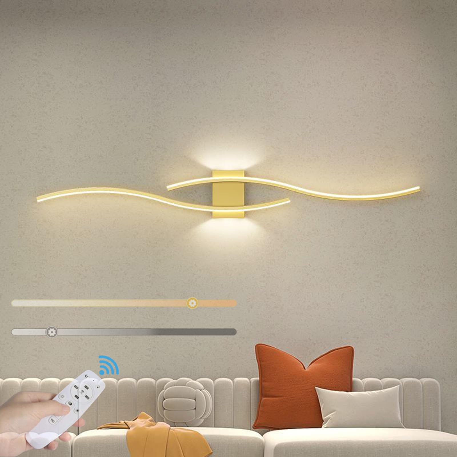 Iluminación de pared LED para pasillo y escalera dorada 8