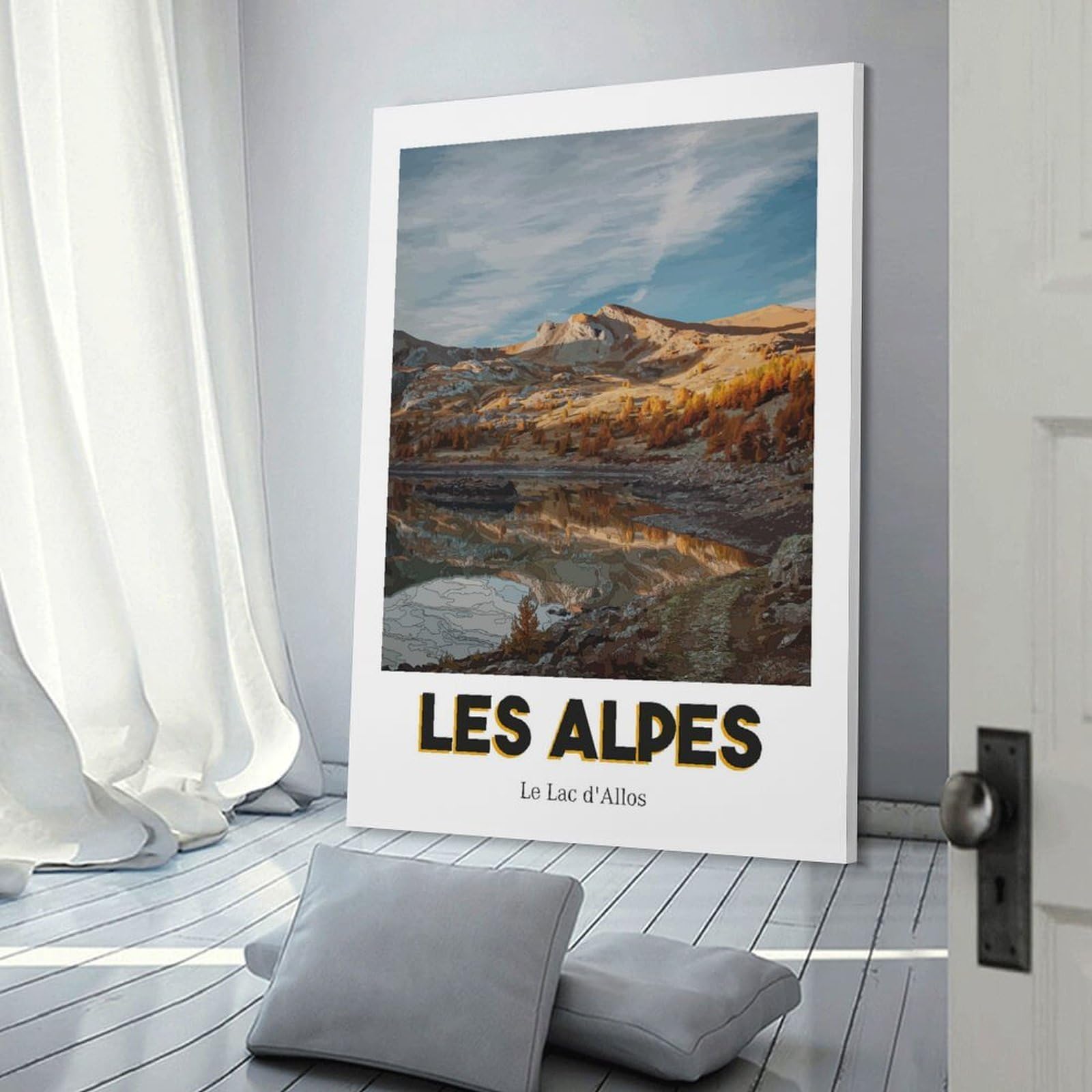 Junmoney Allos Lake Canvas Art Print, 20x30inch(50x75cm), for Home Walls, Creative Rooms Or Shared Spaces, Decorative Artwork with Broad Appeal