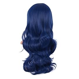MapofBeauty 24 Inch/60 cm Charming Synthetic Long Wavy Side Bangs Women Party Anime Cosplay Wig (Mixed Blue)