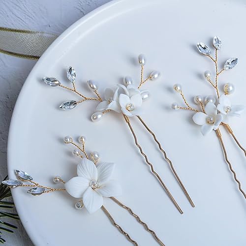 Miniatura 5 de Accesorios para el cabello de novia, 3 piezas de cristal para el cabello, hechas a mano con diamantes de imitación para mujeres, niñas, damas de