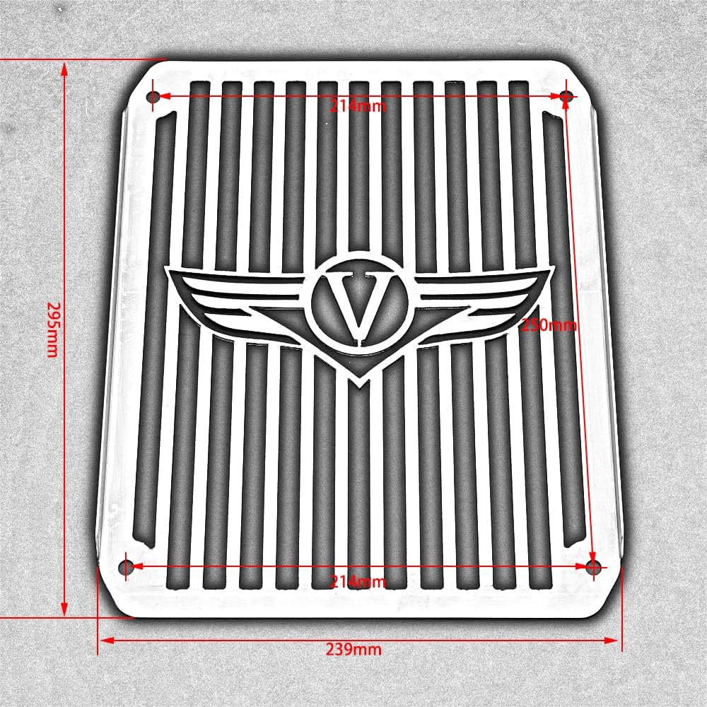 Motorcycle Chrome Radiator Grill Cover Guard Protector Compatible with Vulcan VN400 VN800 VN 400 VN 800 1995-2006 (V Design)