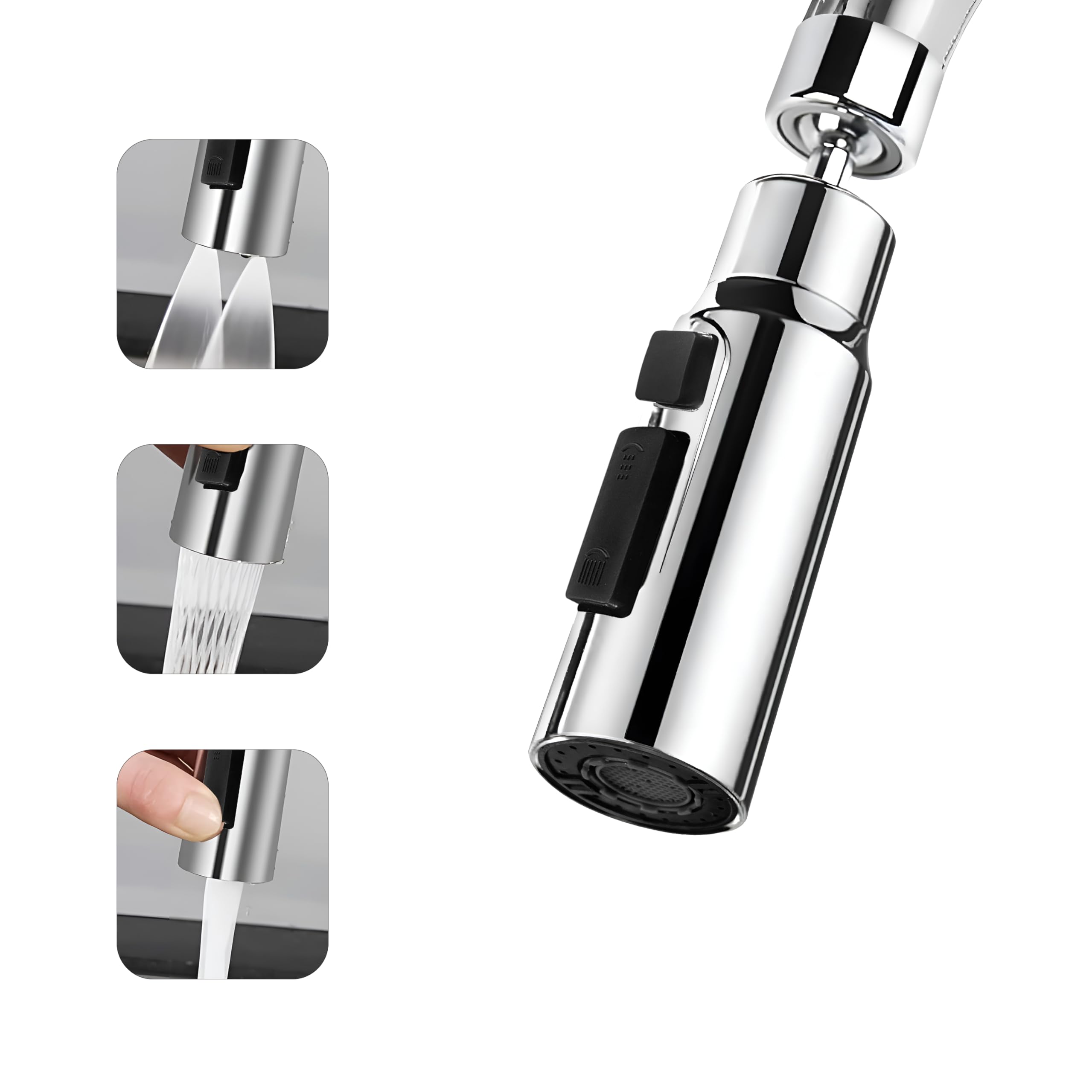 Plantex Tap Extension for Kitchen Sink/360° Swivel Kitchen Sink Faucet Aerator/Upto 70% Water Saving/3 Anti-Splash Modes Sprayer Attachment(XL-2047 Chrome) (B0DC5BTD3K) Amazon Price History, Amazon Price Tracker