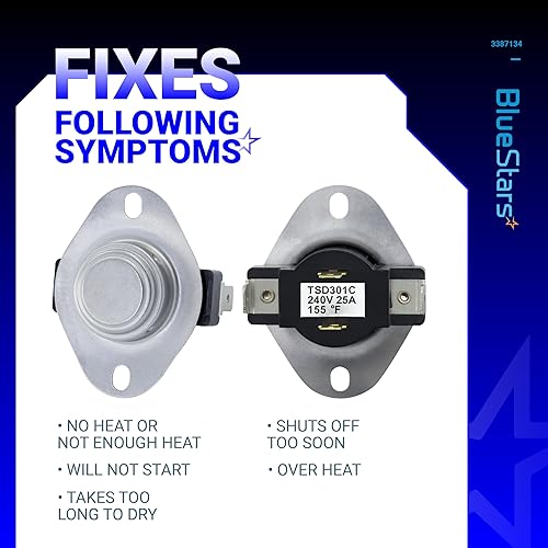 Miniatura 2 de BlueStars WP3387134 3387134 - Termostato de ciclismo para secadora - Compatible con secadores Whirlpool Kenmore - Sustituye a AP6008270 306910