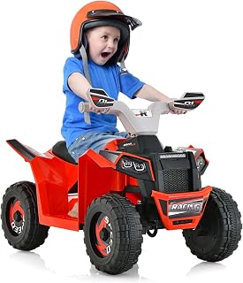 Costzon 6V Kids ATV, Battery Powered Electric Vehicle with Forward/Reverse Switch, Large Seat, Wear-Resistant Wheels, Toddler 4 Wheeler Quad Ride on ATV for 18 Months+ Boys & Girls (Red)