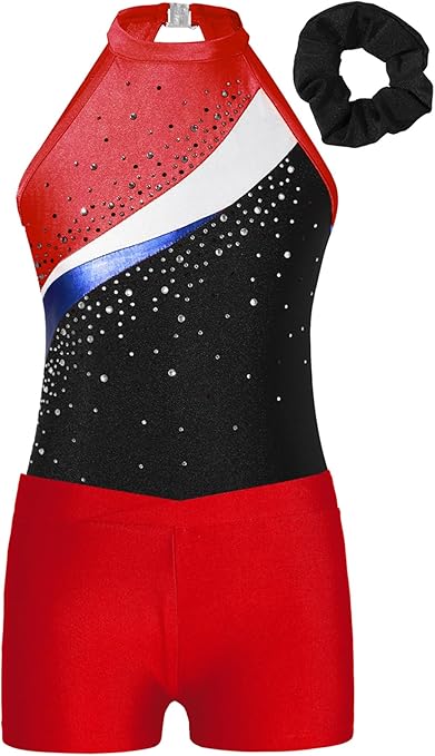 Body Ginnastica Bambina Con Pantaloncino E Fascia - Costume Danza Ritmica E Balletto Per Ragazze - Foto 5