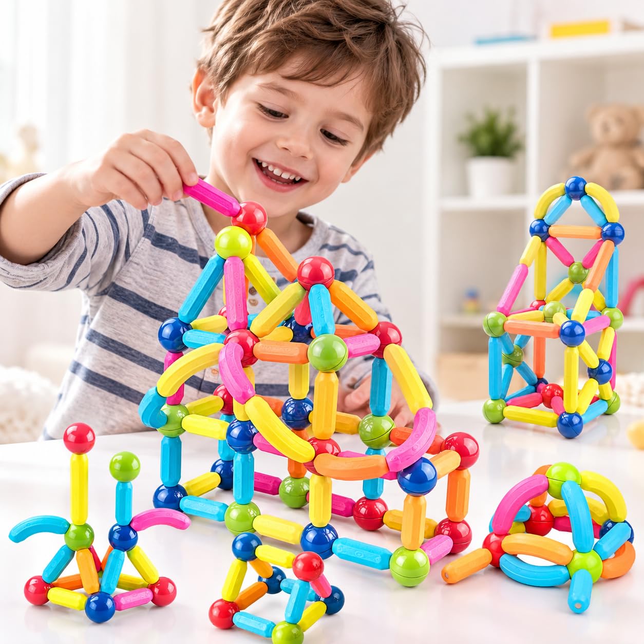 Storio Magnetic Building Blocks for Kids 3D Construction & Magnet Building Toys for Kids Safe Magnetic Blocks for Toddlers, Boys & Girls Educational Blocks & Magnet Toys (26 pcs)