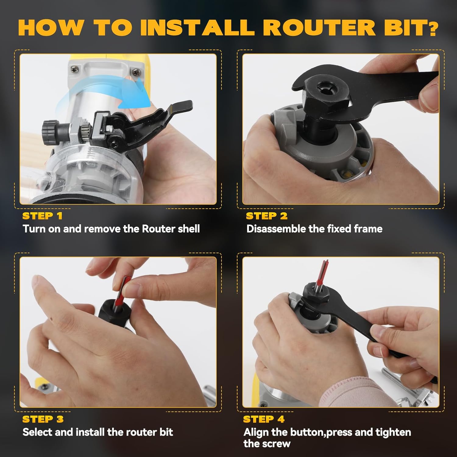 Brushless Cordless Compact Router Compatible with DeW-alt 20V Battery (Bare Tool), 5 Variable Speeds, 800W Fixed Base Wood Router Tool (Compatible with Dew-alt 20V)