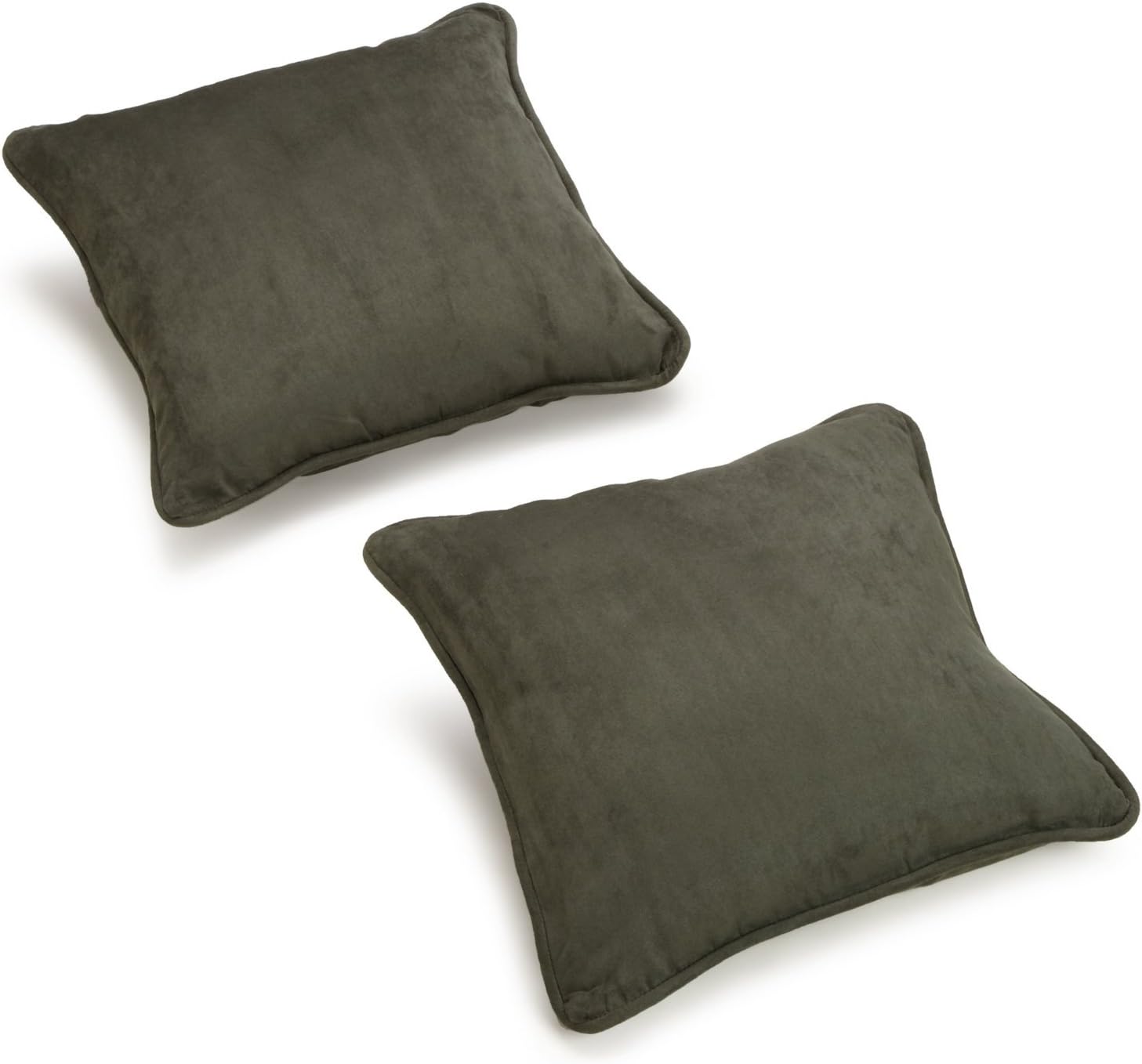 Blazing Needles Corded Microsuede Throw Pillow, 18", Red Wine 2 Count