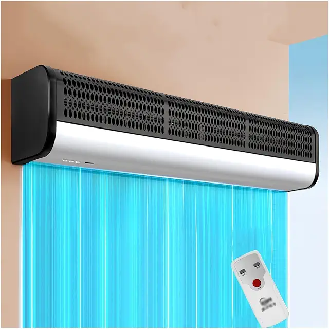 Rideau d'air mural chaud avec télécommande - 120 cm - 145 W - Efficacité énergétique