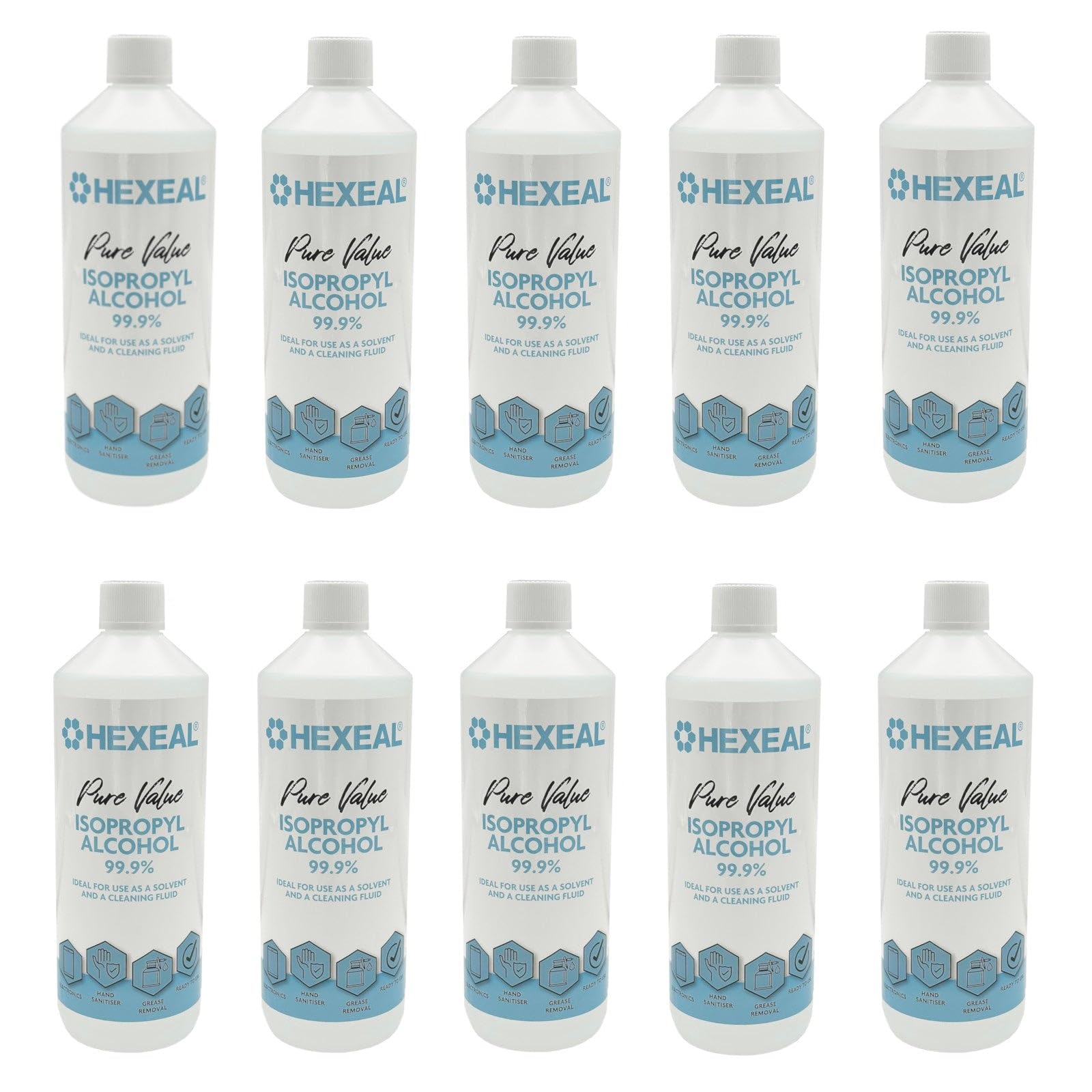Hexeal Pure Value 99.9% Isopropyl Alcohol 10L – Sanitising & Cleaning