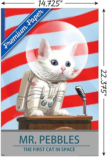 Miniatura 3 de Trends International Fallout 4 - Póster de pared de Mr. Pebbles - El primer gato en el espacio, 14.725 x 22.375 pulgadas, sin marco prémium