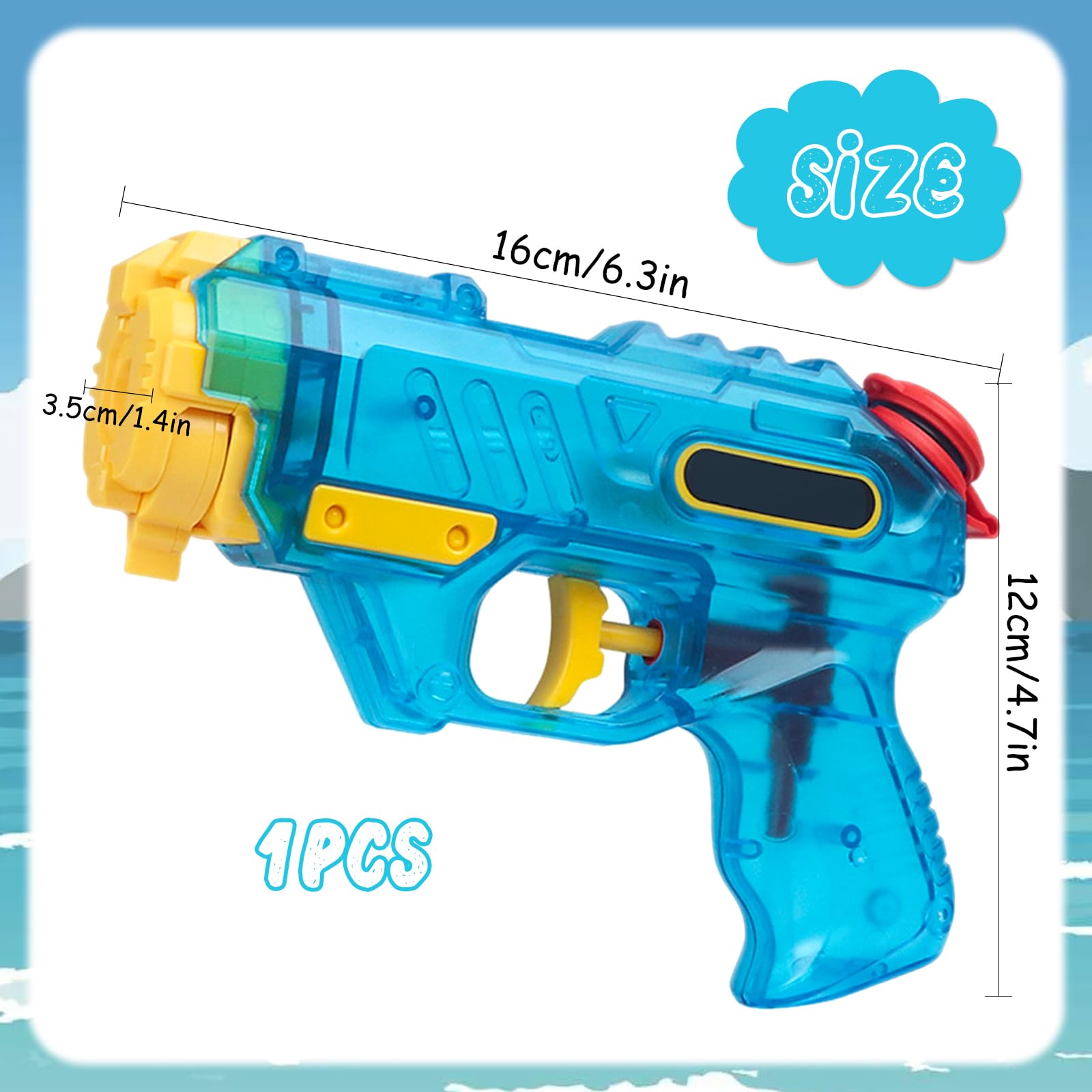 Pistola Ad Acqua Lunga 36cm Per Bambini - Giocattolo Estivo Con Design Fuochi D'Artificio, Gittata 10m - Per Piscina E Giochi All'Aperto