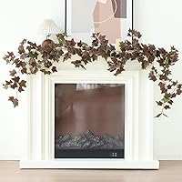 Vista 19 de Mizii 2 Strands Artificial Maples Vines Garland 79" Fake Vine Silk Maple Leaves Faux Hanging Fall Garland for Fall Decor Thanksgiving Porch Mantle