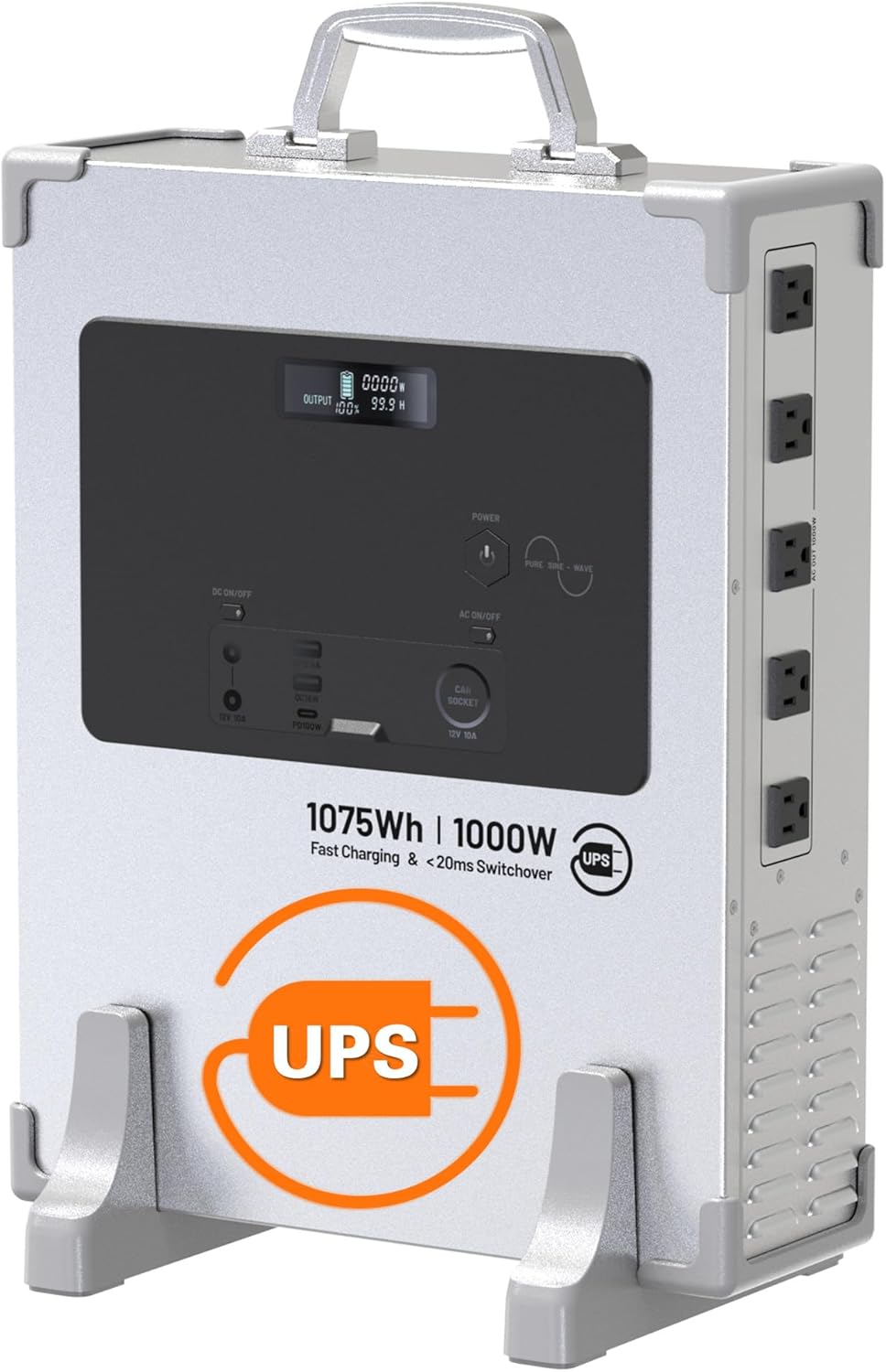 Moveable Energy Station 1000W, 1075Wh UPS Battery Backup LiFePO4 (LFP) Battery with 120V AC Outlet, Quick Charging Electrical Generator, Photo voltaic Generator for RV Out of doors Dwelling Backup (Photo voltaic Panel Elective)