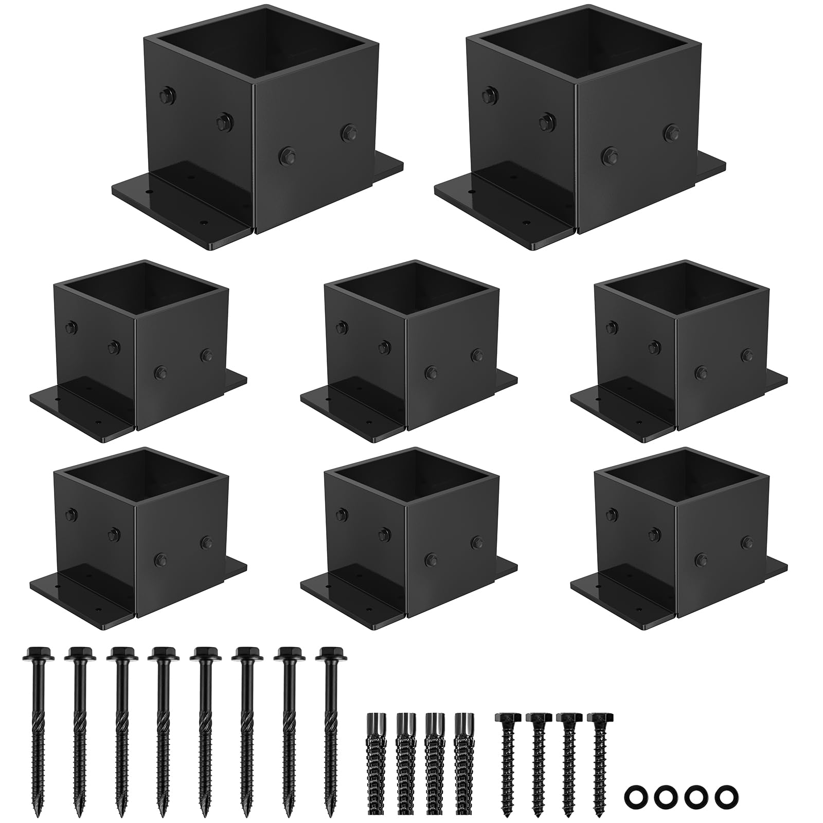 Photo 1 of 8x8 8 Pcs Heavy Duty Post Base, 4mm (8-Gauge) Post Anchor Base