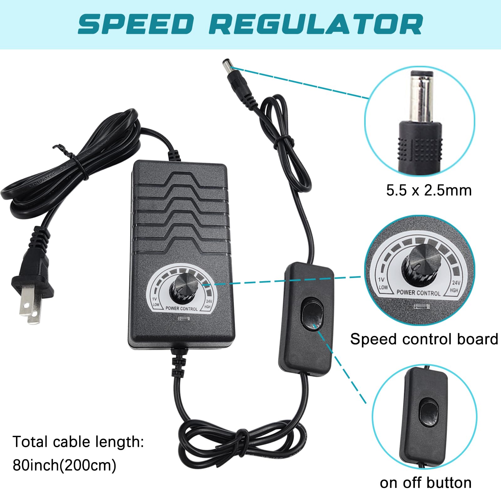 JQDML 3-40lbs Thrust Reciprocating Linear Actuator, 1.18"-6", 120RPM Max — Amazon image 8
