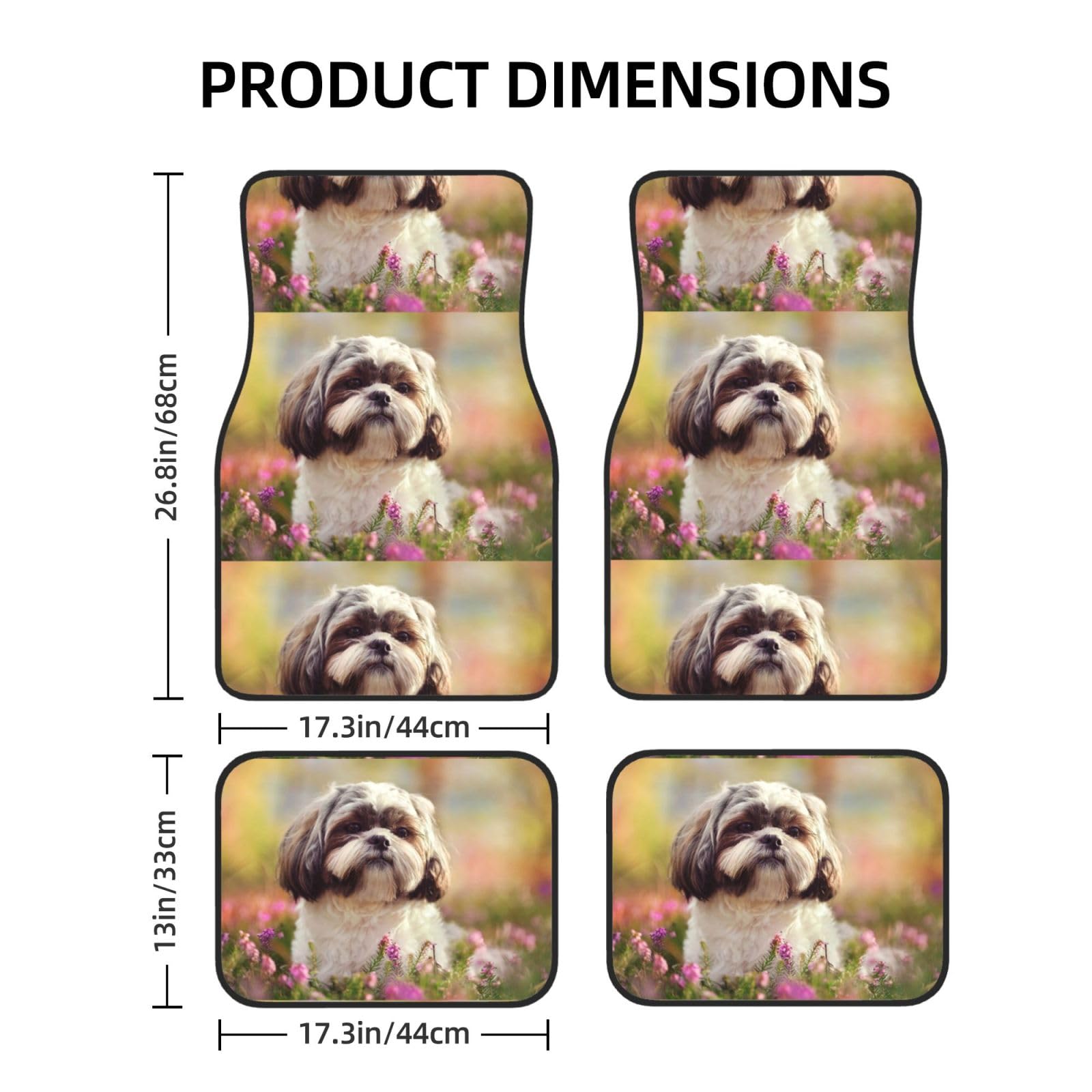 Shih Tzu Hund, 4er-Set Auto-Fußmatten, Neopren-Fußmatten für Fahrzeuge, rutschfeste Auto-Fußmatten, Autozubehör