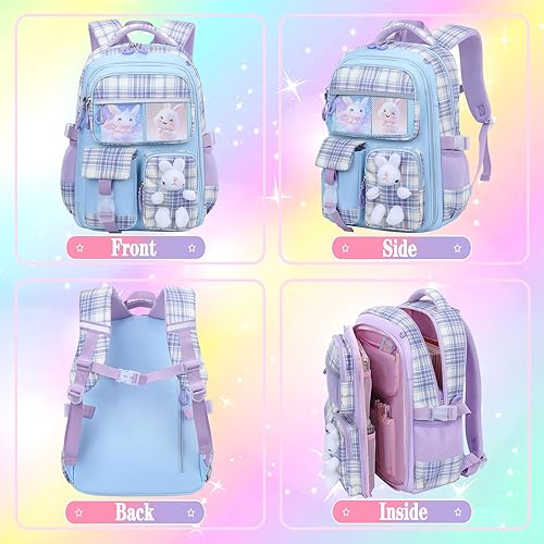 Miniatura 8 de Juego de mochila para niñas, bonita mochila escolar para niñas, mochila escolar para niños de primaria