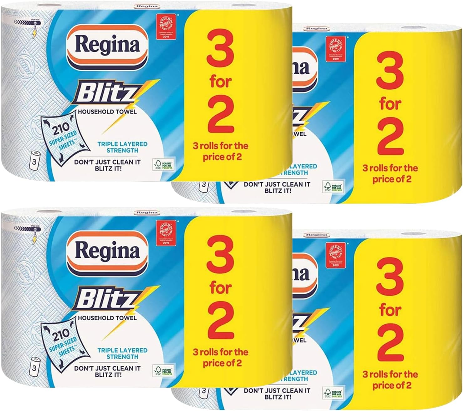 12 Rolls of Regina Blitz Kitchen Roll, Paper Towels, Supplies Wholesale