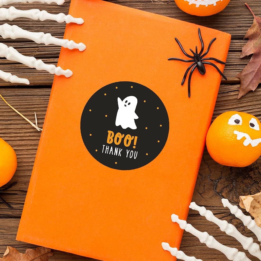 Andaz Press Halloween Thank You Stickers 2 Inch Round 40 Pack Boo Cute Ghost Happy Halloween Stickers Labels for Kids Treat Boo Sticker Labels for Goodie Party Favors Envelopes