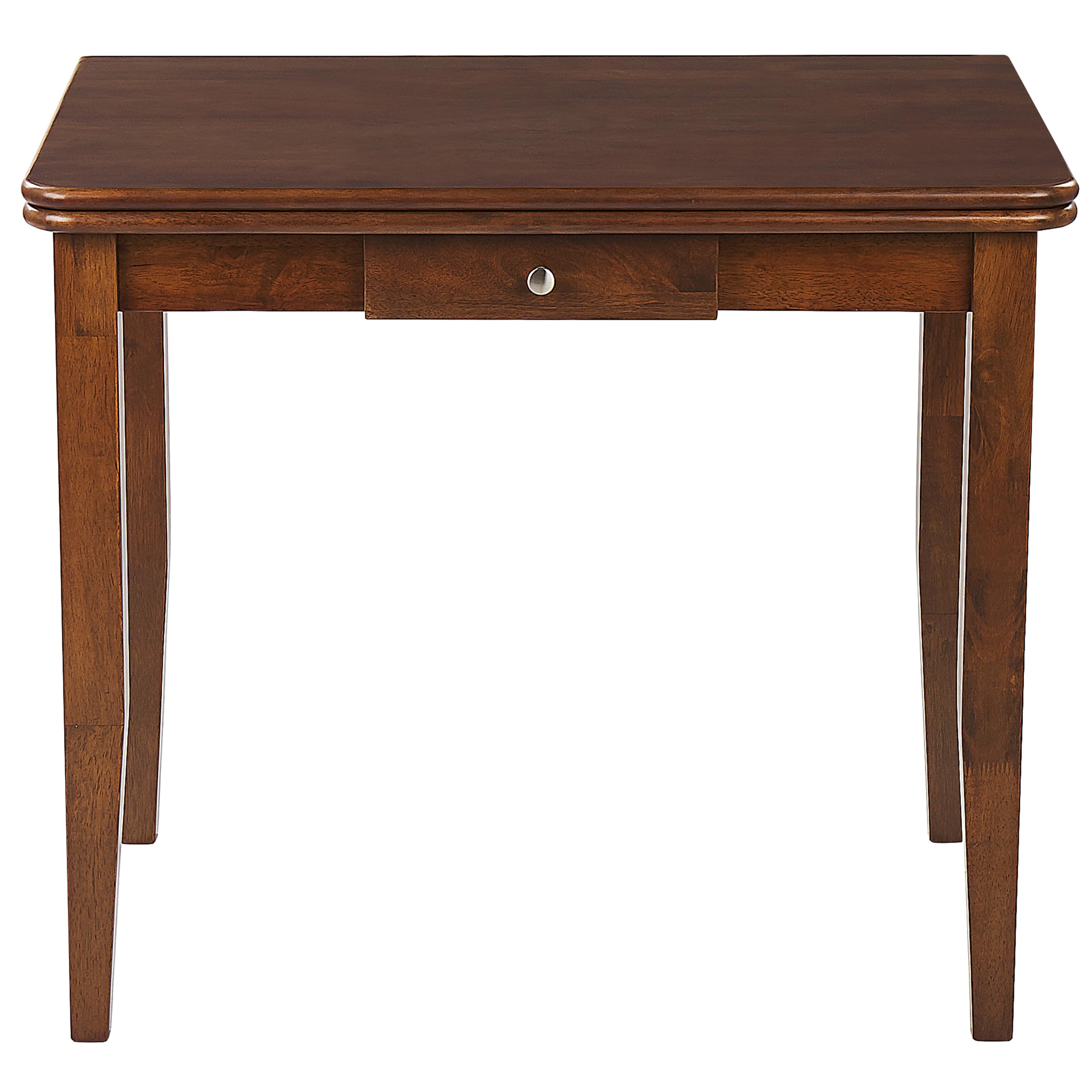 Beliani Esstisch 90/120x60cm Gummibaumholz Dunkelbraun ausziehbar mit Schublade Masela