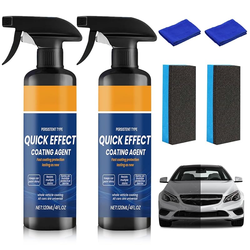 Spray Polidor e Selante para Carro com Óxido de Alumínio, Limpeza sem Água para Vidro e Metal MQG, OI47, Kit com 2