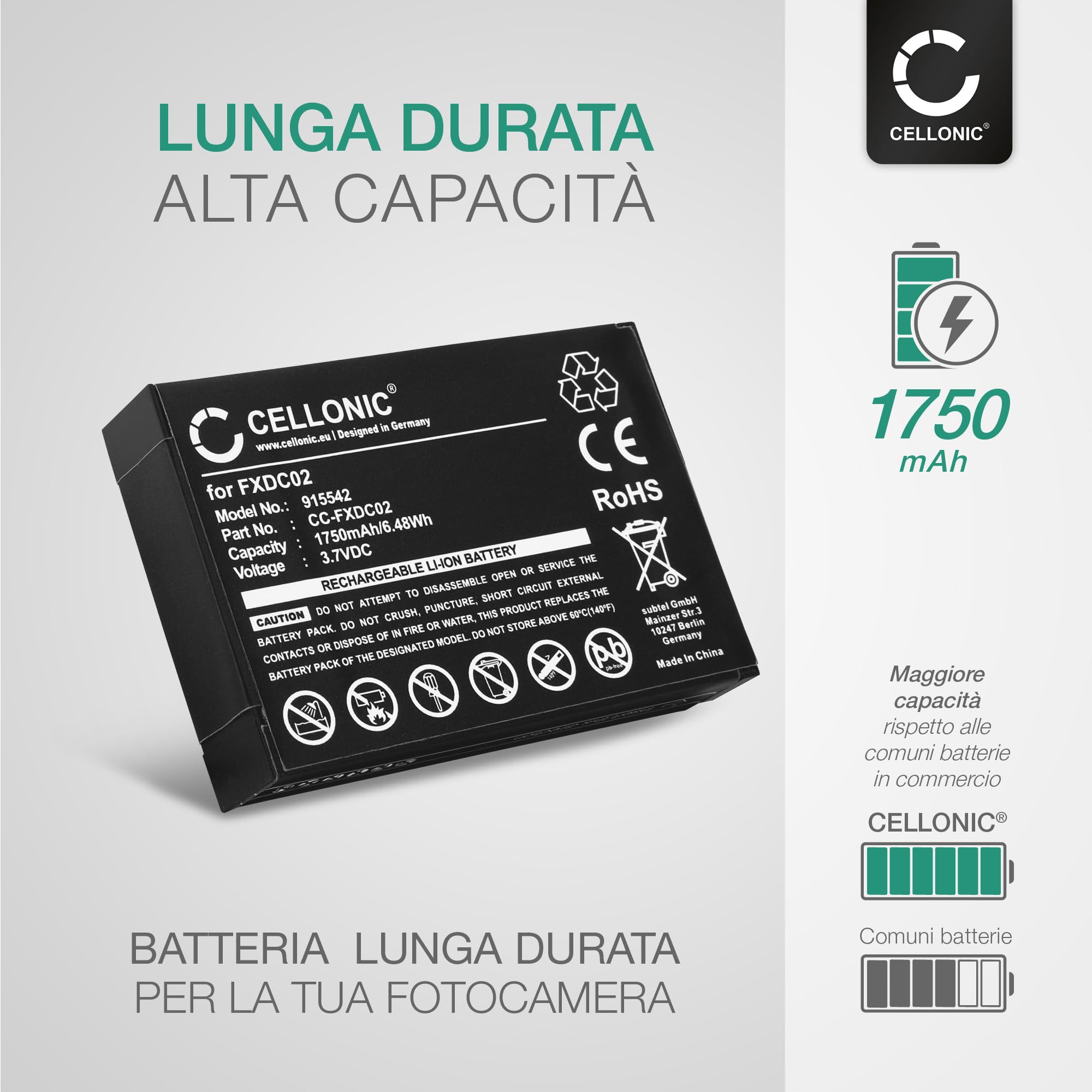 CELLONIC 2x Batteria compatibile con Drift Ghost S HD, Drift Ghost S