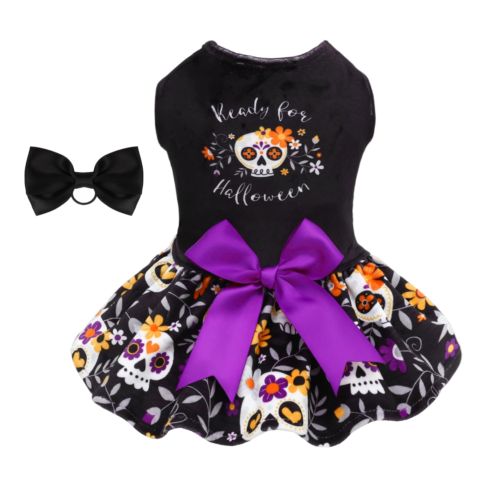 Robe d'Halloween pour petit chien en velours souple CuteBone finissant les costumes qui grattent