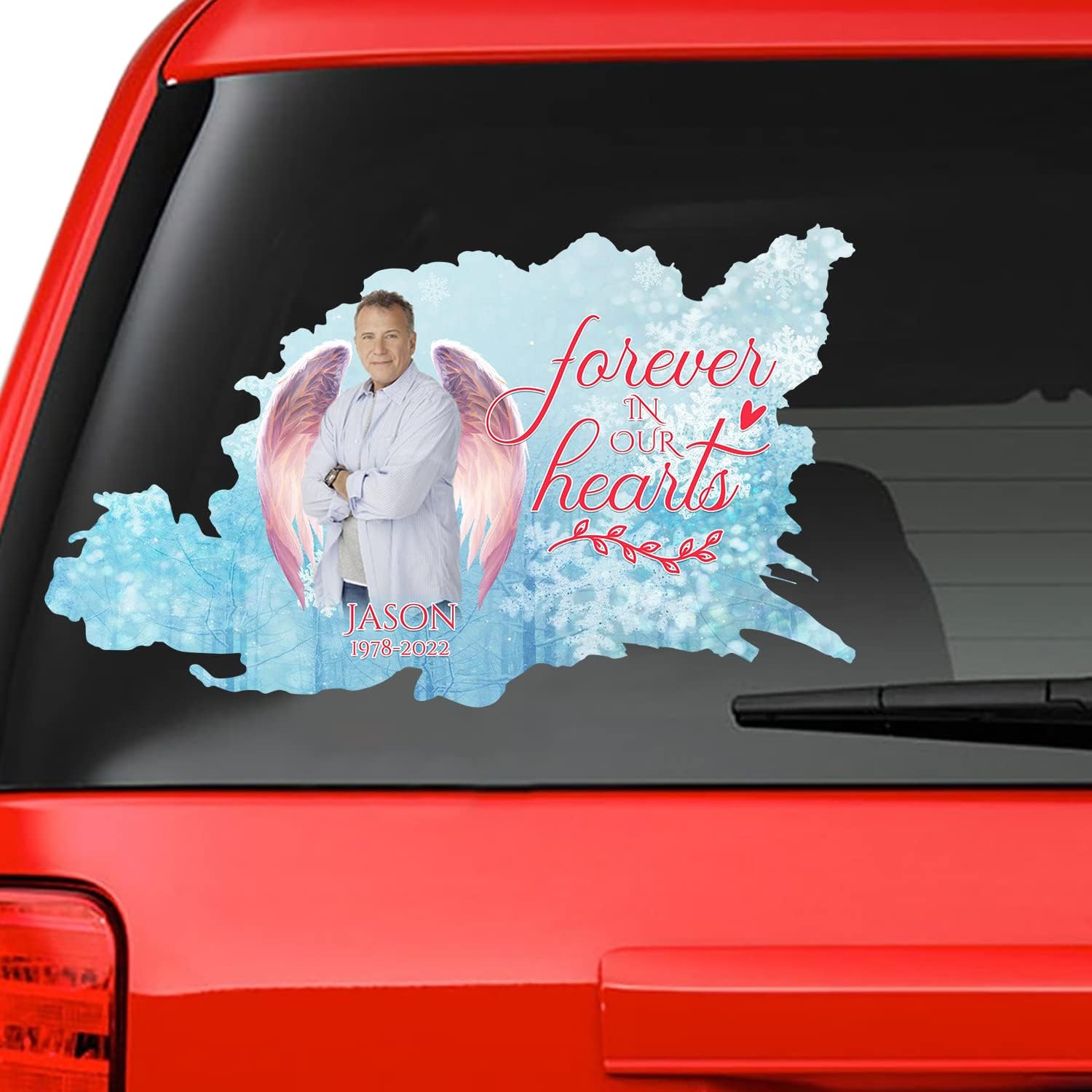 Memory Christmas Waterproof Window Decals for Home Wall Window Décor. Loss of Loved One Christmas Window Sticker Watercolor Memorial. Custom Memory Sticker: Forever in Our Hearts CSM307, XXXL