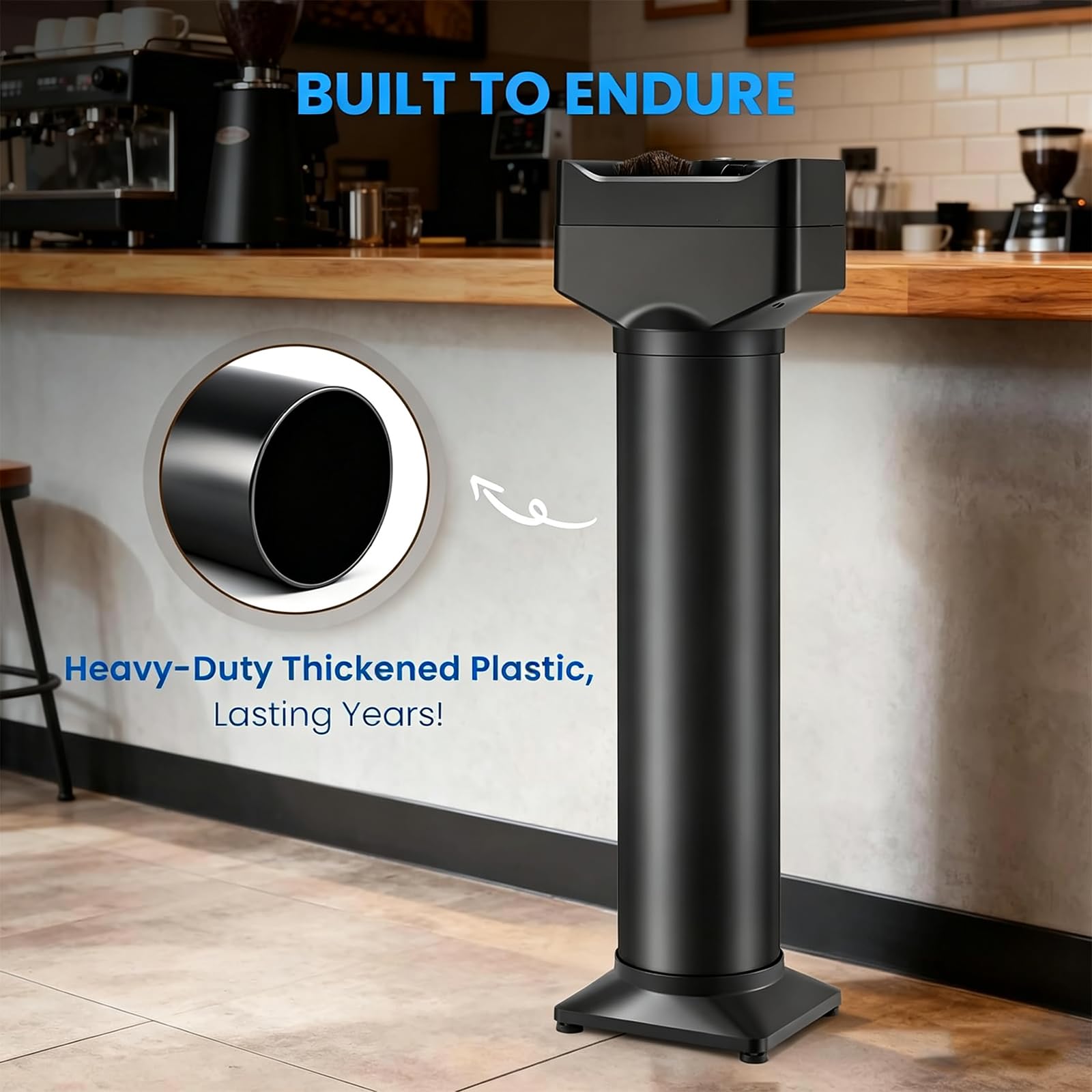Máquina Eléctrica De Limpieza para Portafiltro, Knock Box Automática | Limpiador Automático Comercial para Portafiltro de 16L con 2 Cepillos y 3 Rascadores para Knock Box de Espresso de 58mm(3L)